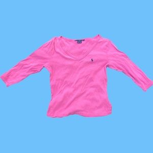 Pink polo top